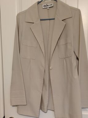Margaret M Light Cream Single-Button Blazer
